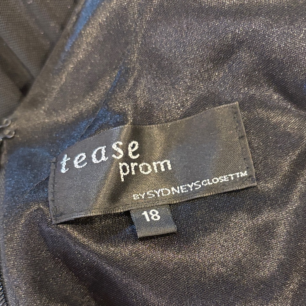 Tease Prom by Sydney's Closet rhinestone black evening gown Plus 18 SPARKLY! ✨ - Picture 4 of 6